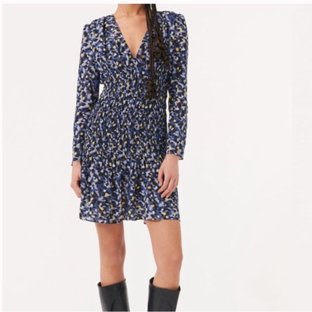 Baum Und Pferdgarten Armona cheetah garden mini dress long sleeve 34 small s